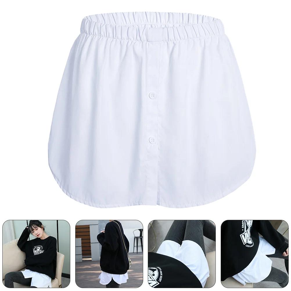 

Girl Fake Hem Bottoming Dress Miss Tops Extender Skirt Chiffon Ladies Half Length