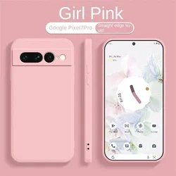 Shockproof Liquid Silicone Phone Case with Camera Protection for Pixel 6 Pro (Pink)