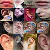 A Pair G23 Titanium Anti-allergic Earrings 4MM 5MM Opal Birthstone Ear studs Small Stud Earrings for Women 6