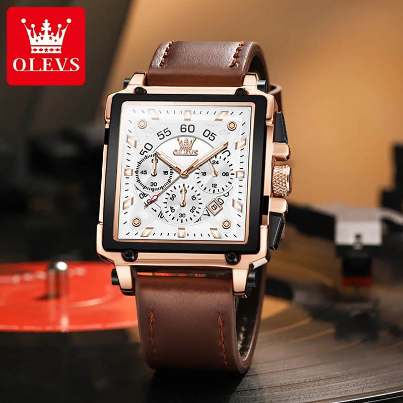 

Часы мужские кварцевые с кожаным ремешком, водонепроницаемые