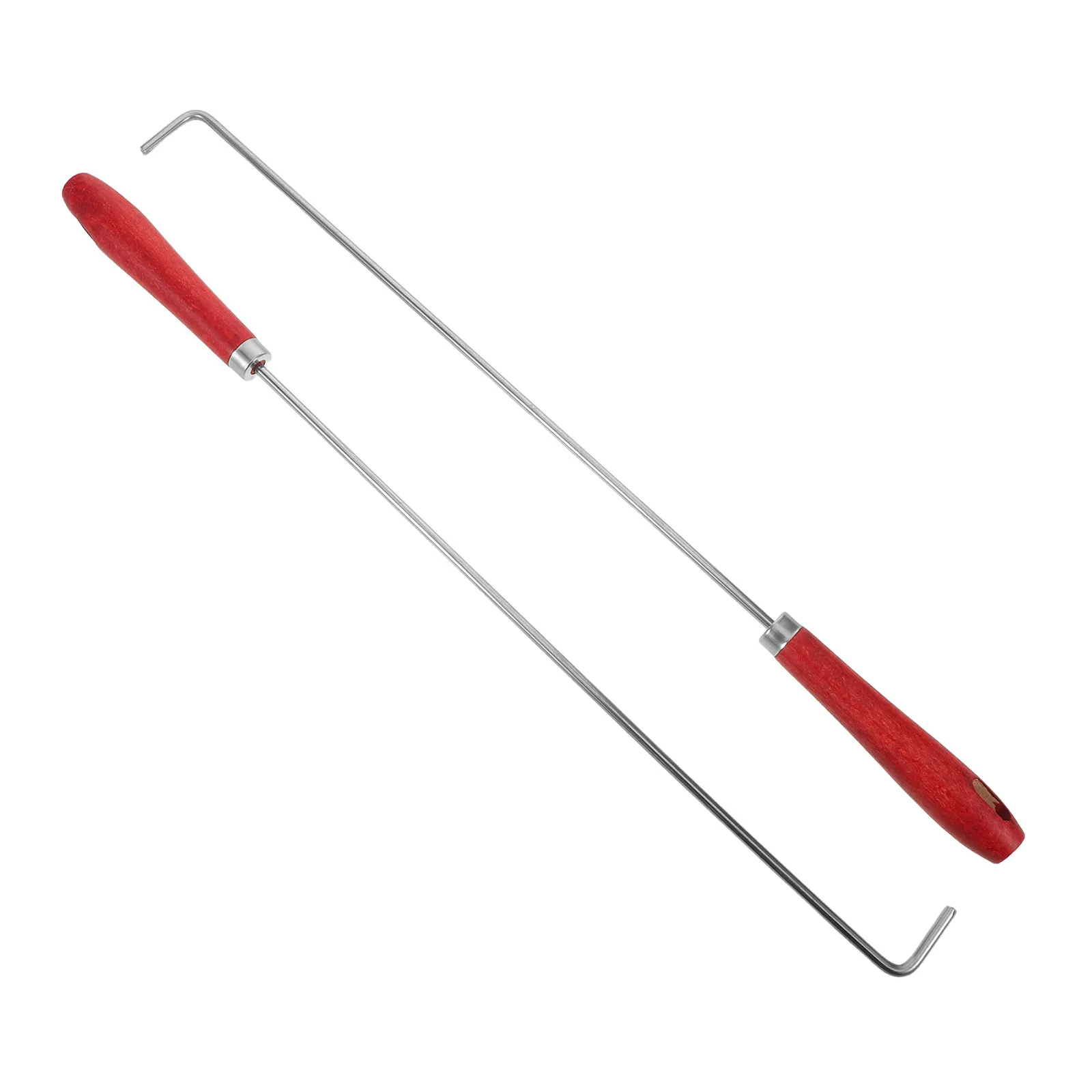 2개입 화덕용 포커 스틱(석탄 걸이 포함) 50cm 스테인리스 스틸 화덕 포커 나무 손잡이(실내/실외 캠핑 모닥불용)