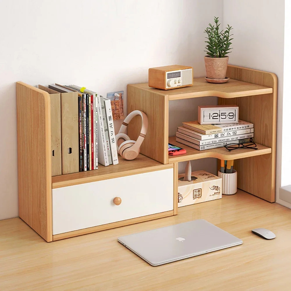 

Desktop Storage Wood Rack Multi-layer Student Dormitory Study Desk Books Holder Sundries Modern Luxury Simplicity Practical