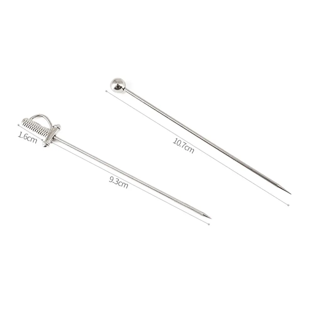 Stainless Steel Cocktail Picks Reusable Metal Fruit Sticks Bar Tools Drink Stirring Sticks Martini Picks Party Wedding Accessory cocktail skewers