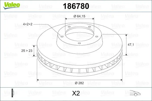 186780 Per Dieci Specchietti Freno Air Accord Vii X 4