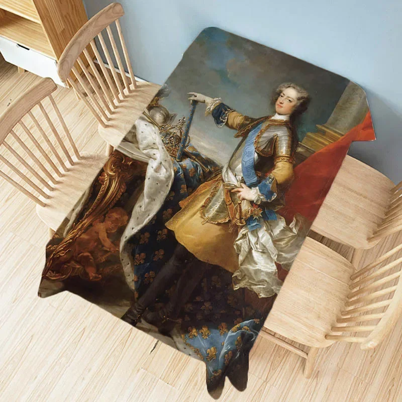 Ancient European Royal Court Lady Duchess Woman Water Resistant Cotton Linen Tablecloth Home Decoration Wall Tapestry Desk Cover 3