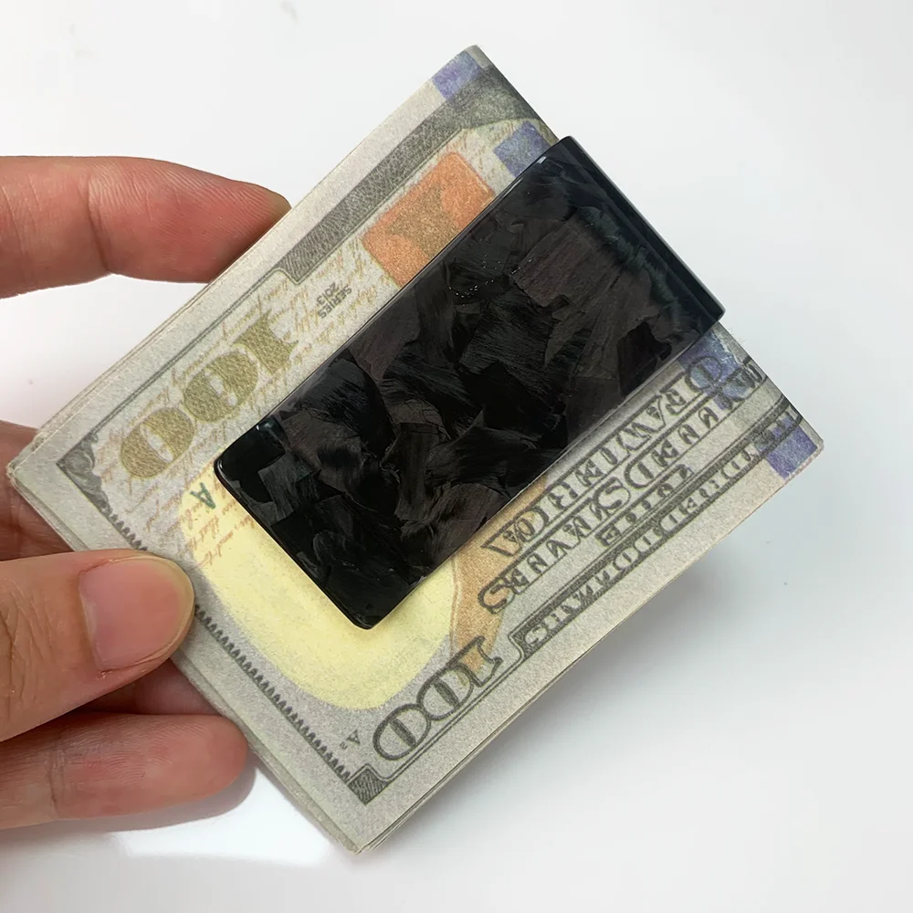 Lightweight Slim Carbon Fiber Money Clip 28mm Mini Card Clips Holder for Men
