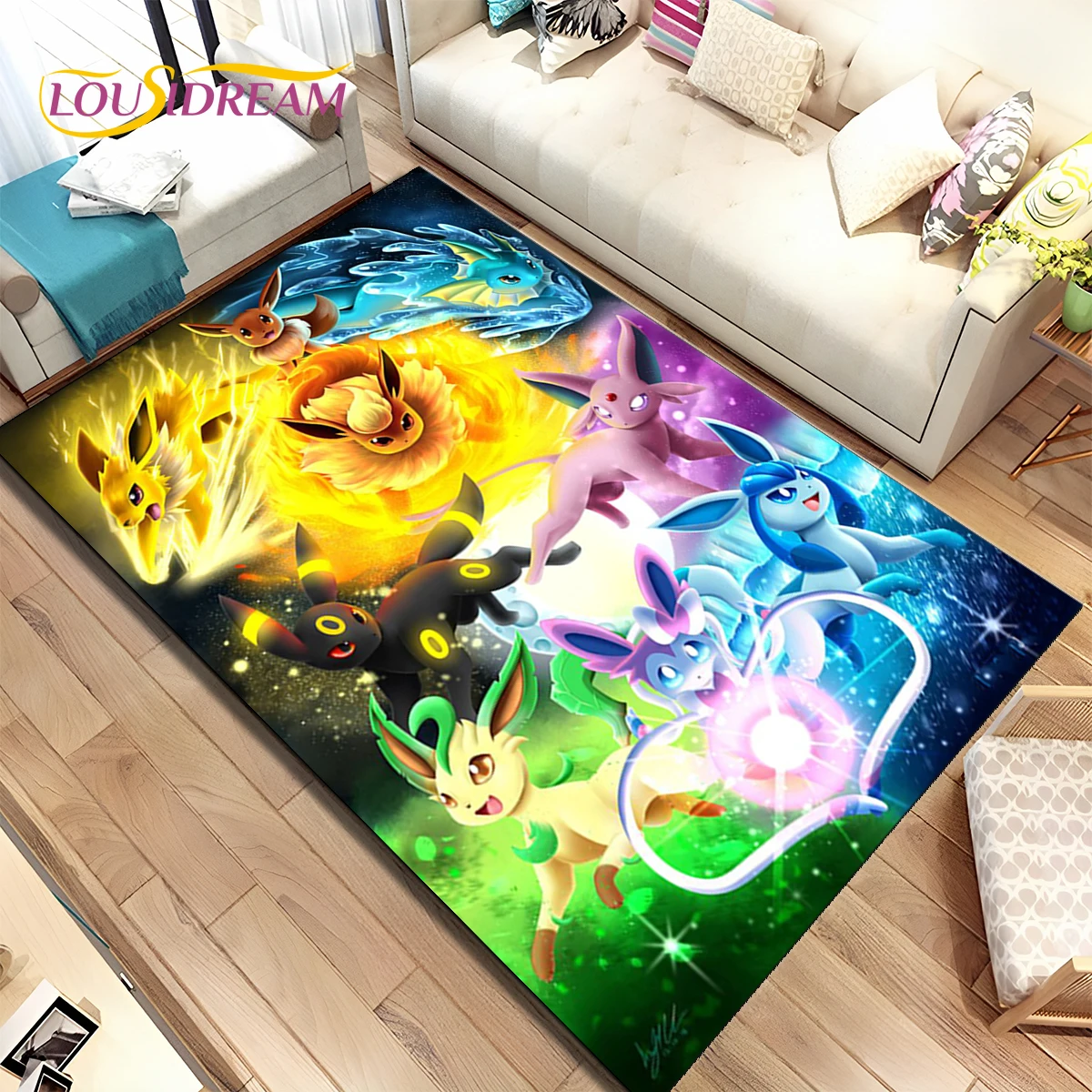 HD Cute Pikachu Cartoon Pokemon 3D Rug Carpet Living Room Bedroom Home Decor Non-slip Decoration Sofa Doormat Gift Kids