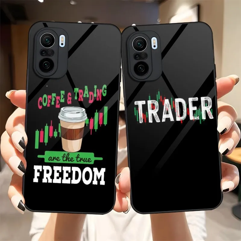 Day Trading Day Custodia Per Telefono Commerciante In Vetro Per Xiaomi Pocof3 13 12X 11 11T 10 12Pro Lite Redmi Note 10 9 8 Pro 9T 9A Pocox3Pro