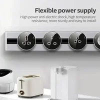 เต้ารับต่อไฟฟ้ามาตรฐาน UK EU มาตรฐาน US พร้อมที่ชาร์จ USB ช่องเสียบรางไฟช่องครัวแบบซ่อนติดผนัง 4