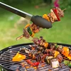 Kitchen Tongs Stainless Steel Food Tongs with Silicone Tips Meat Salad Bread Clip Barbecue Grill Buffet Clamp Cooking Tool Brush 4