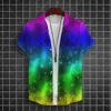 Rainbow Print Pride Month Party Summer Fashion Men's Casual Short Sleeve Shirts Casual Daily Wear Loose Oversized Top Size S-5XL 2