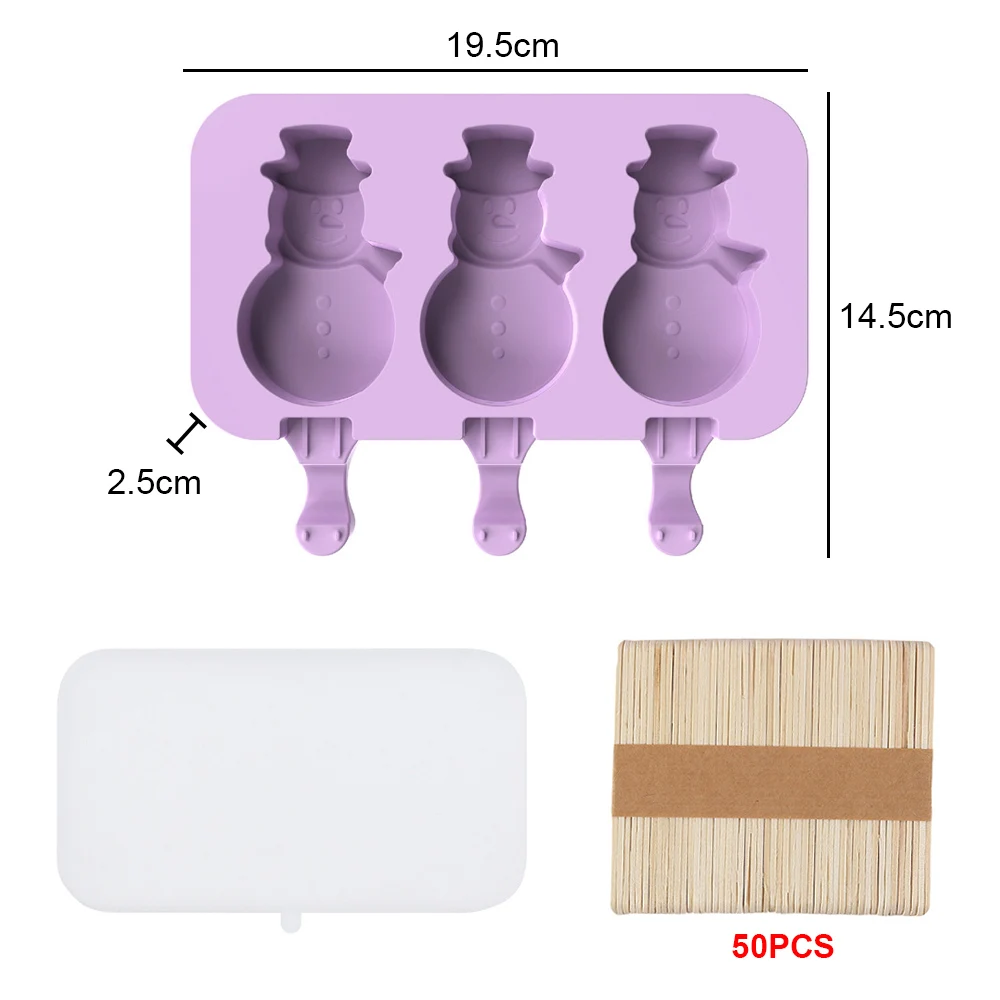 Silicone DIY Ice Cream Popsicle Maker with Lid