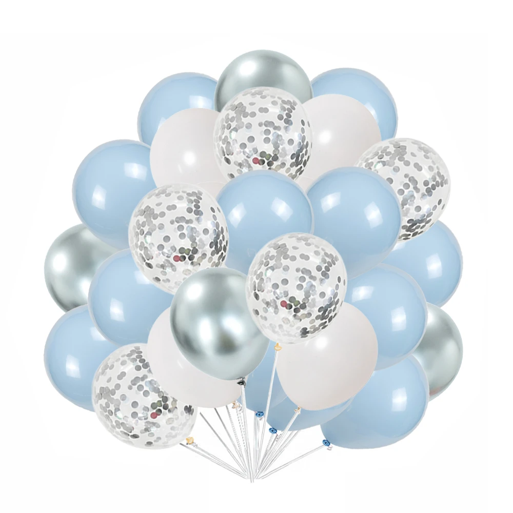 30 teile/satz 10 Zoll Mix Roségold Konfetti Latex Luftballons für Geburtstags feier Dekoration Hochzeit Baby party blau rosa Achat Ballon – Detail 4