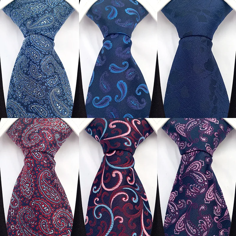 

New Pattern 8cm Vintage Small Floral Paisley Polyester Neckties Casual Holiday Party Business Shirt Tie Self-Tied for men