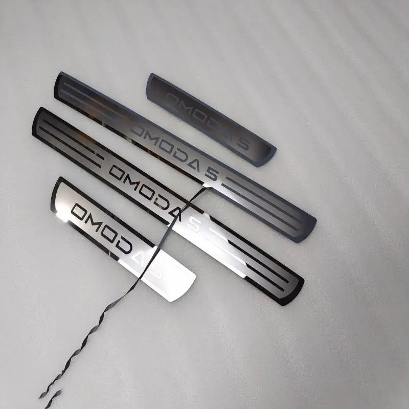 Accesorios de coche para CHERY OMODA, Protector de alféizar de puerta de estilo, placa de desgaste de Pedal de alféizar de puerta de acero inoxidable