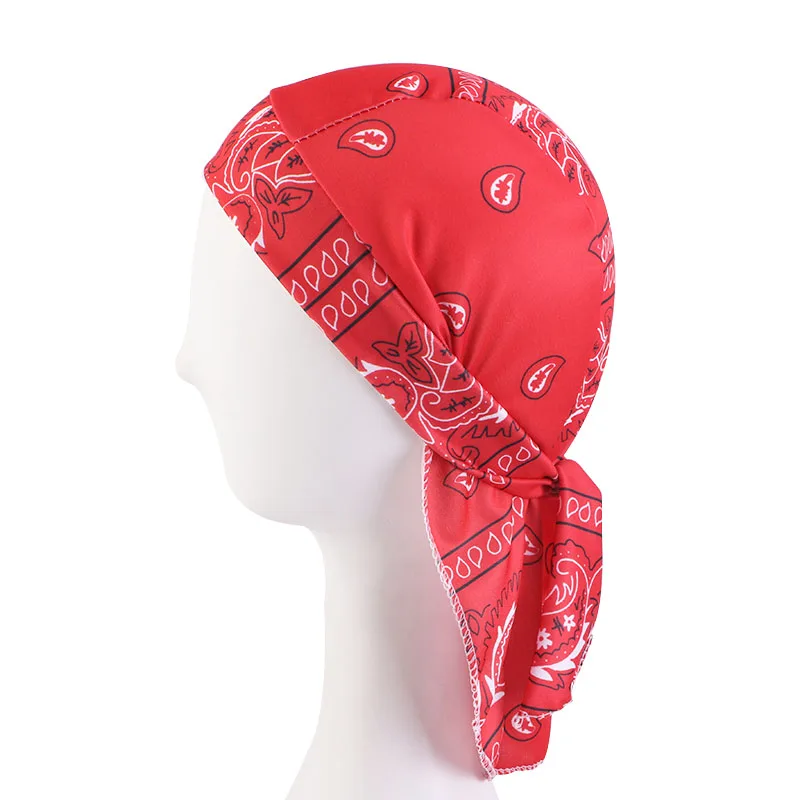 Unisex Damen Herren Bandana Hut Dehnbar Paisley Durag Print Atmungsaktiv Chemo Turban Mode Headwrap Kopfbedeckung Piratenkopftuch – Detail 8