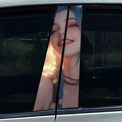 Anime JINX Girl Car Pillar Decorative Protective Sticker Film - 1PC (JXS 015)