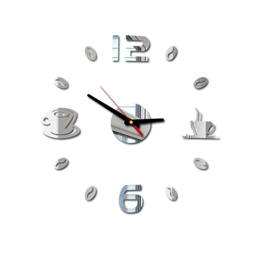 DIY Silver Coffee Cup Digital Wall Clock 1 | DIY Silver Coffee Cup Digital Wall Clock 1