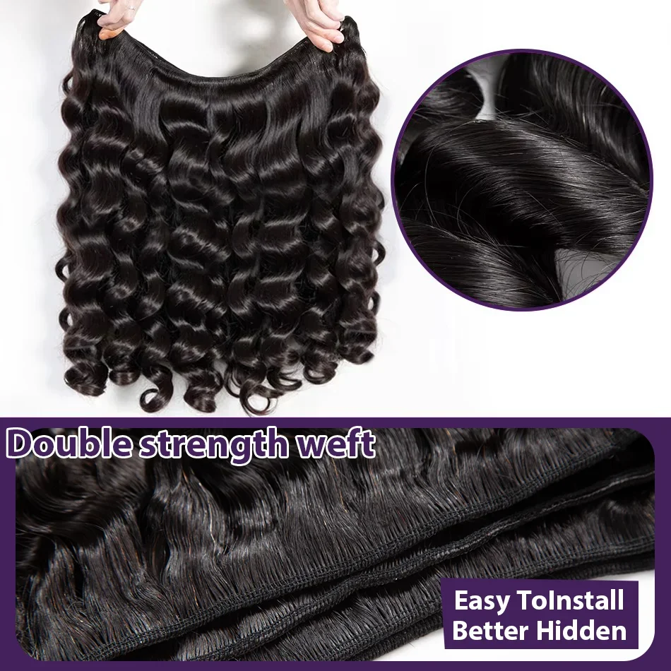 12 A Loose Wave Human Hair Bundle Peruvian Raw Virgin Hair 30 32 Inch Loose Deep Wave 3/4 Pcs Bundles Weave Hair Extensions 2