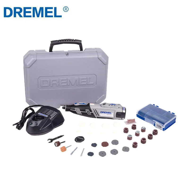 Dremel 8220 N/30 Wireless Grinder Rotary Tools Variable Speed Engraver Sander Polisher Cutting with 2 Attachment 30 Accessories dremel versatip gas soldering hobby dremel soldering pen hot air electronics gas wireless variable temperature replaceable tip