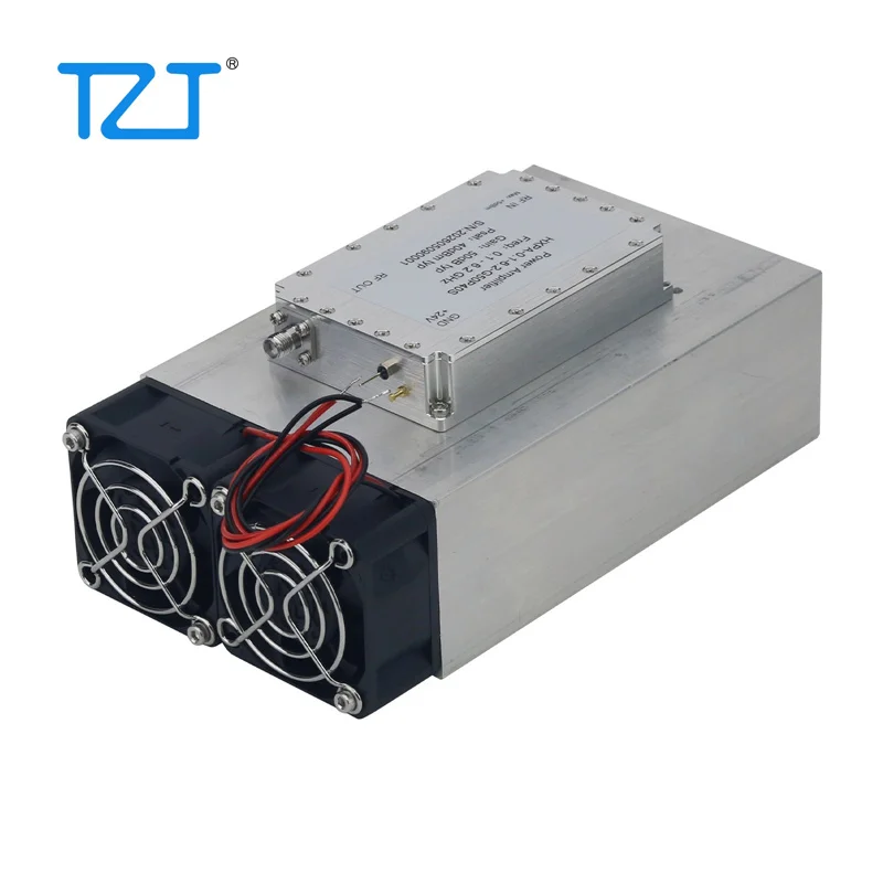 TZT 0.1-6.2GHz 10W RF 마이크로파 전력 증폭기 1.6dB 저잡음 50dB 고이득 증폭기(SMA 암 커넥터 포함)