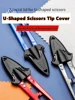 Black Scissors Sheath Sturdy Practical Plastic Scissor Tip Cover Protection Case for Knitting Needlework Crafting Embroidery 5