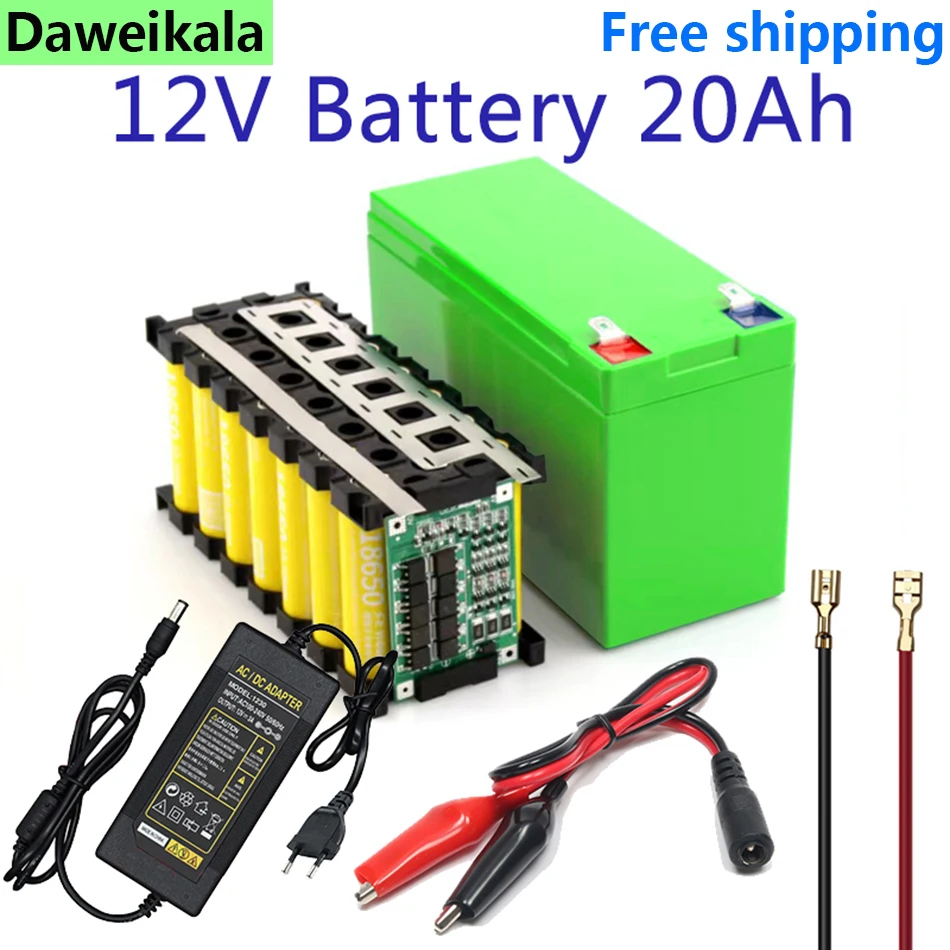 12V 20AH Battery Battery Pack 18650 Lithium Battery Recharable Battery  Solar Storage Battery Electric Lighting 12V 3A Charger - AliExpress