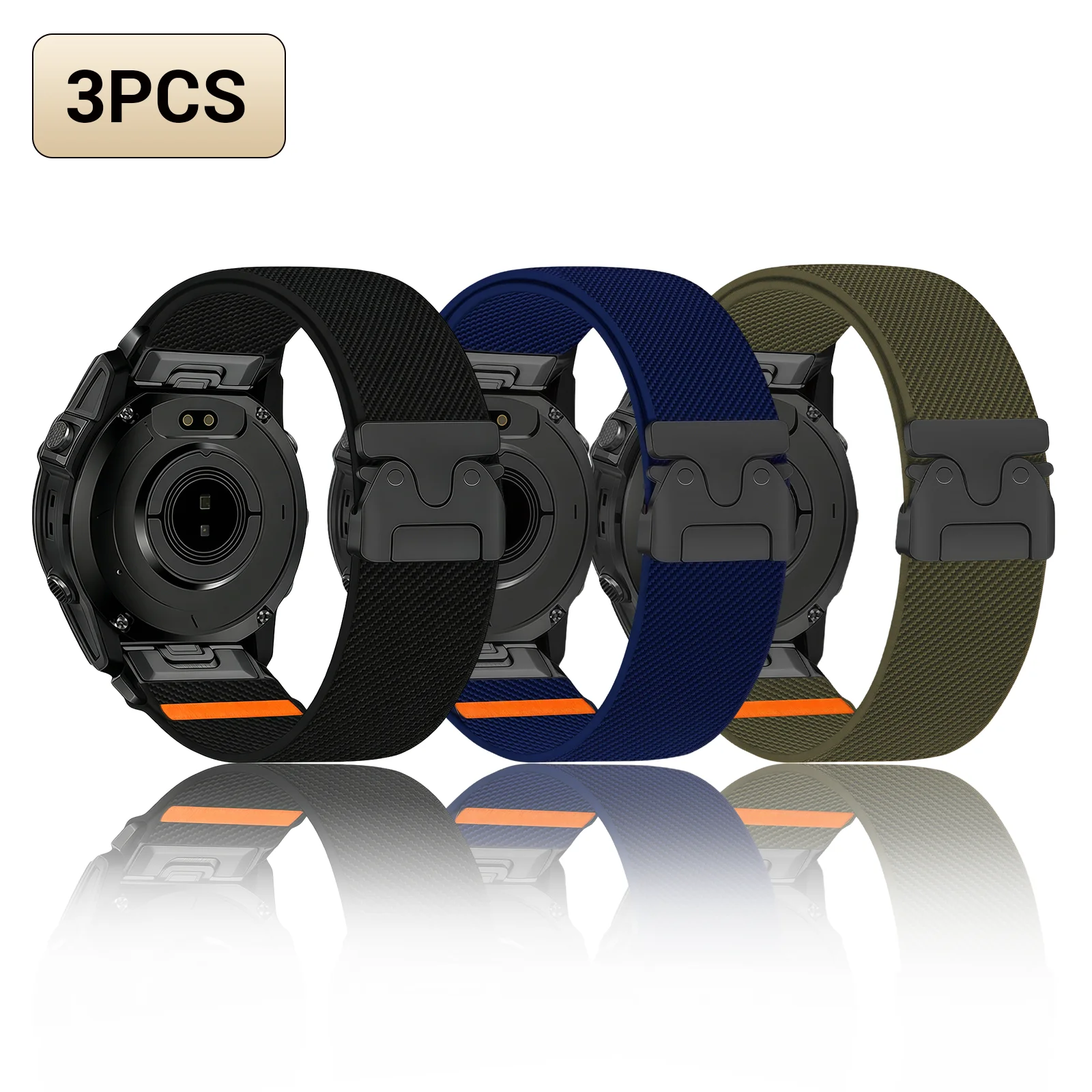 Woven Nylon Smartwatch Band - QuickFit Adjustable Strap Bracelet