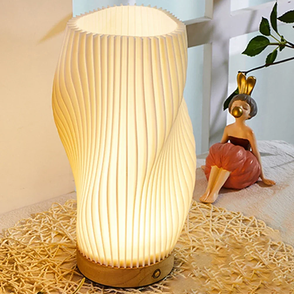 

5W LED Bedside Lamp 12 Way Dimmable Wooden Table Lamp Office Dorm Minimalist Nightstand Light Eye Care for Kids Room Living Room