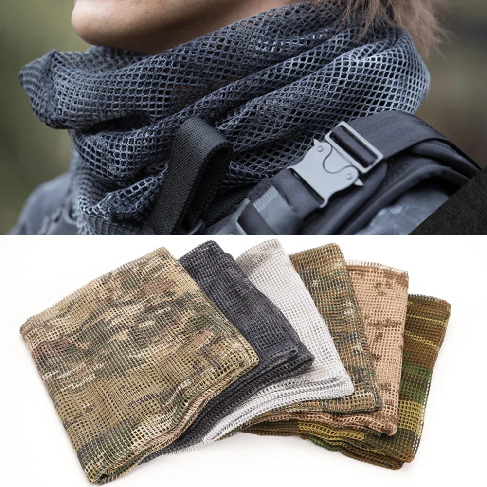 Tactical Scarf Outdoor Camouflage Mesh Net Scarves Camo Scarves Sport Sniper Face Veil Wargame Camping Hunting Cycling 2