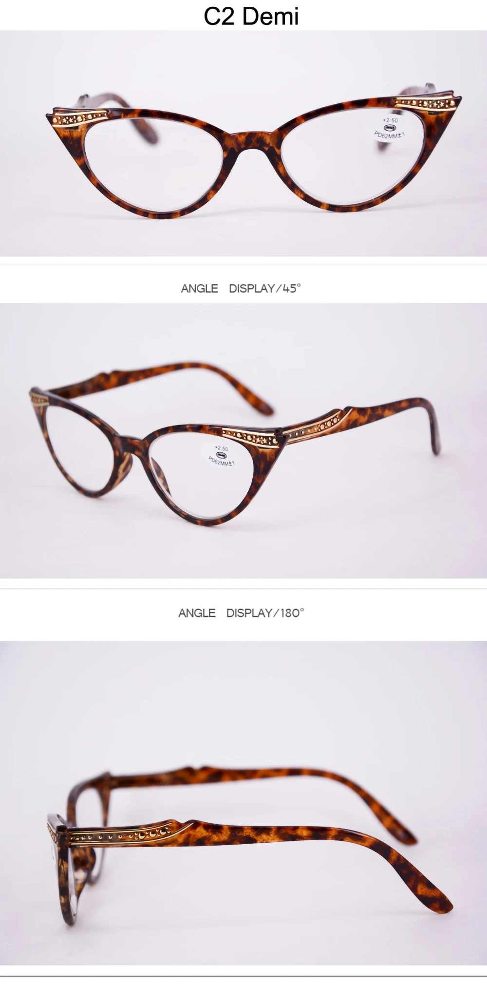 女性用老眼鏡,猫の目,エレガント,高品質,ファッショナブル,1.0 1.5 2.0