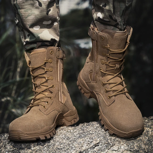 Botas Militares Combate Para Hombre, Zapatos De Trabajo A La Moda, Impermeables, De Media Pantorrilla, A La Moda, Novedad AliExpress Mobile | cantonchamber.ca