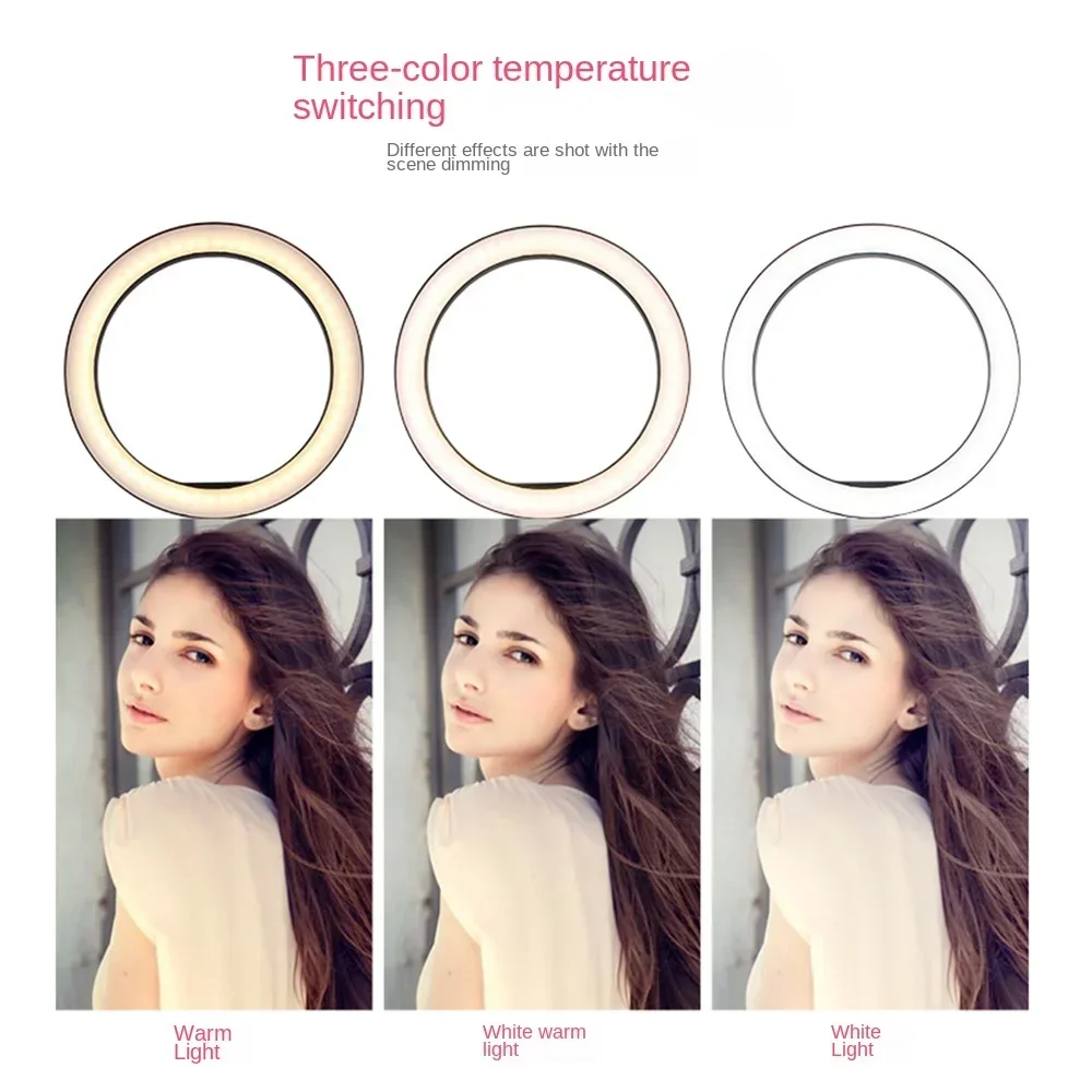 LED Ring Light with Tripod Stand and Phone holder for Live Stream/Makeup/YouTube Video/, Compatible with All Phones