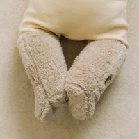 Winter New Baby Fleece Padded Socks Warm Thicken Toddler Girls Floor Socks Cartoon Embroidery Infant Sock Sleeves