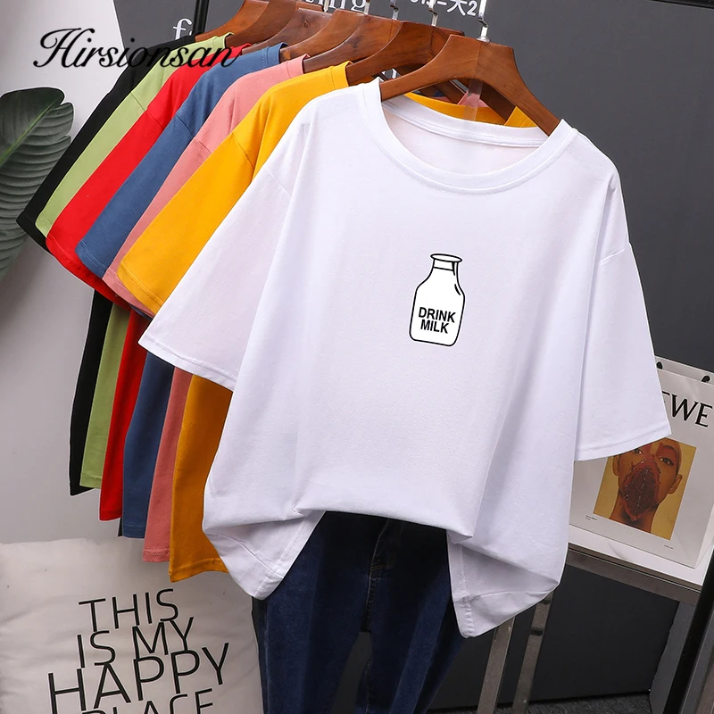 Cotton Summer Tees Ins Soft Female Tops 