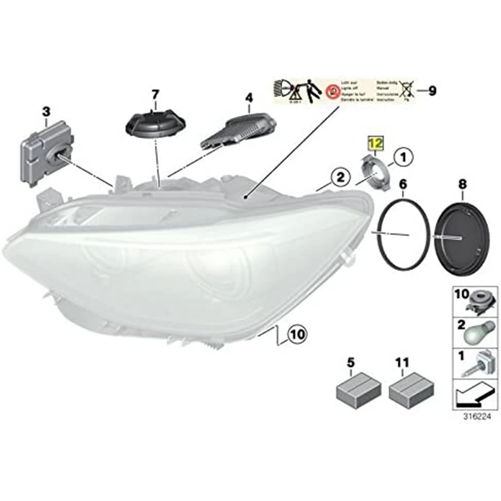 Support Ampoule HID D1S D2S D3S D4S - Adaptateur De Montage Pour Phares Xénon - 2 Pièces Vert - Installation Facile