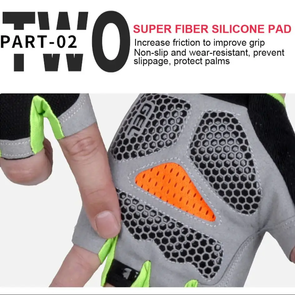 GTUBIKE Men Cycling Bicycle Gloves Half Finger Gym Gloves Women Mitten Breathable Anti-slip Glove Fitness Sport Training Gloves