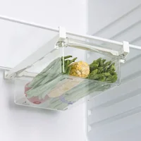 Drawer Type Food Storage Box for Refrigerator Clear Fruit Organizer Rack Holder Under Shelf Slide Plastic Kitchen Container 6