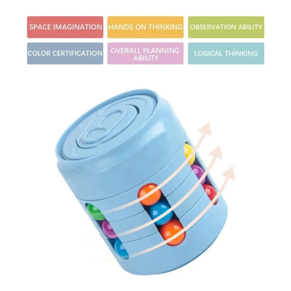 Fidget Toys Puzzle Toys Anti Stress Toys Puzzle Cube Magic Puzzle Cube Mini Fingertip Toy Kids Educational Toys Magic Rotating Beans Puzzle Cube Game Kids Adult Fingertips Fidget Decompression Game Montessori Educational Toys Children Gift