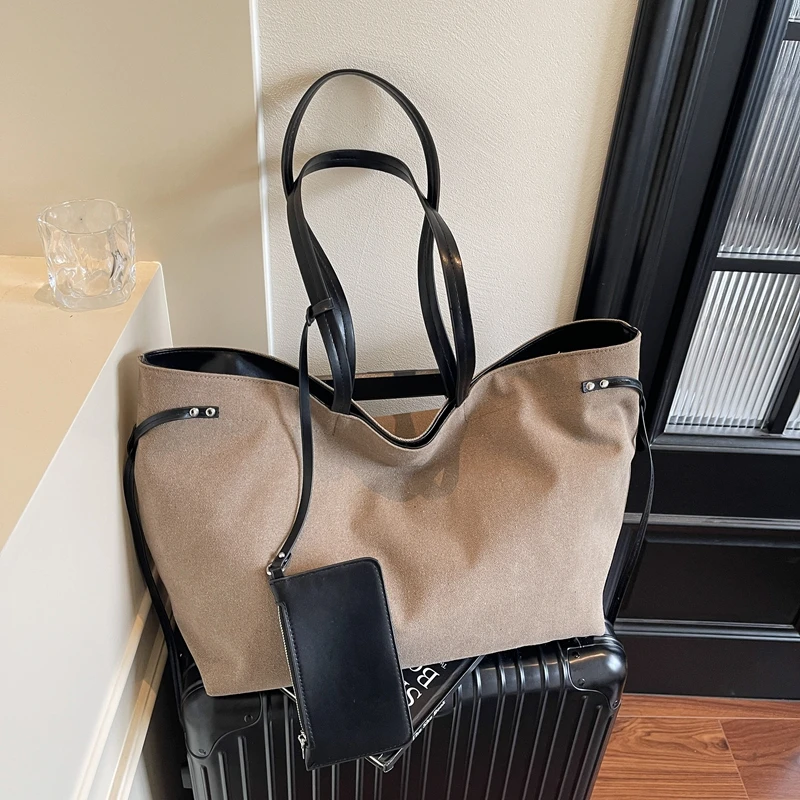 Casual Vintage frauen Schulter Tasche Mode Weibliche Leinwand Tragbare Handtaschen Große kapazität Reise Laptop Tragetaschen für dame