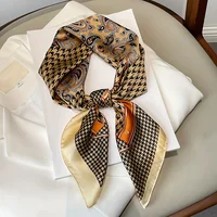 27.56" Paisley Print Small Square Scarf Simulated Silk Thin Neck Scarf Mature Style Sunscreen Headscarf For Women 3