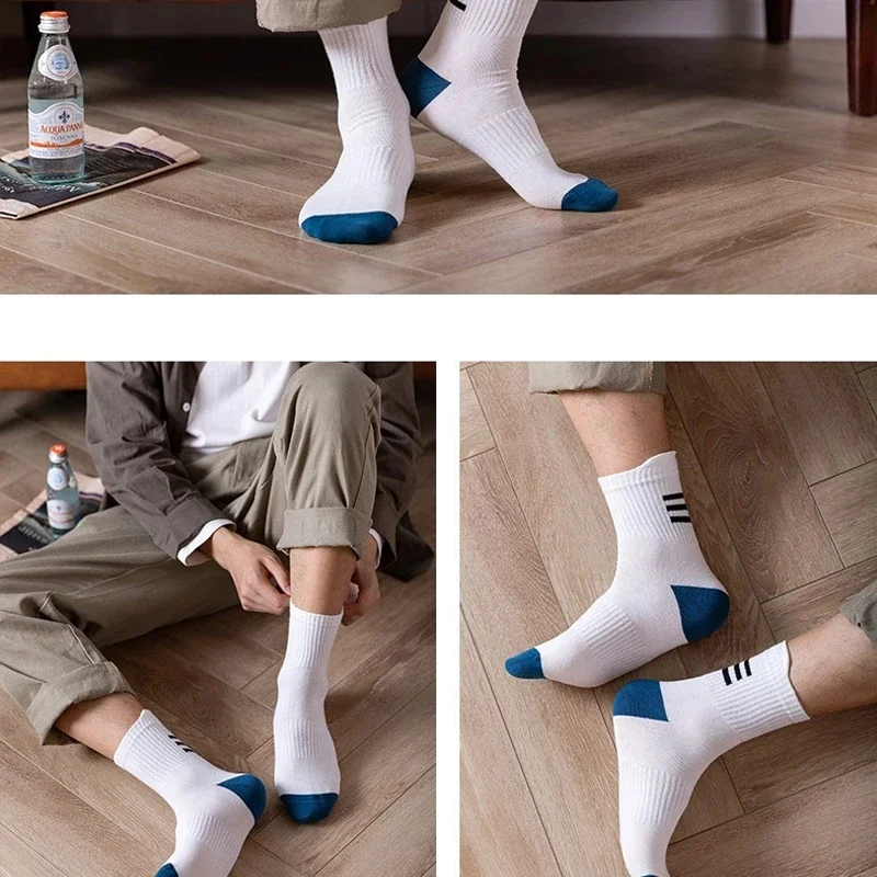 Men Cotton Socks Xiaomi Mijia 5PS 100% Cotton Men Socks High Socks Trendy Street Sports Sock Men's Cotton Breathable Stocks Students Size 39-44