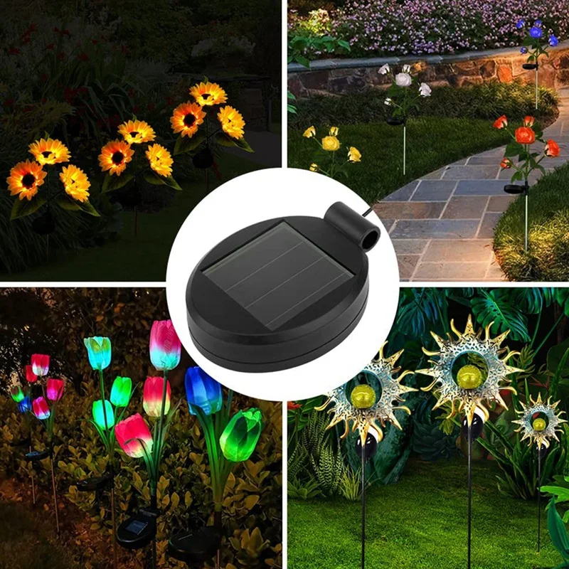 4 Packs Solar LED Light Replacement Top Part Panel Solar Panel Lantern Lid Light Bulb Accessories Battery Box Solar Outdoor Lights