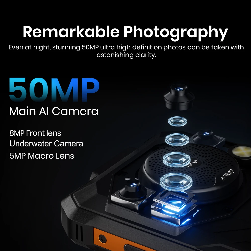 Fossibot F110 Pro 5G Rugged Smartphone Android 15 6.745" HD+ IPS Display 20GB(8+12) 128GB Mobile Phone 10000mAh 50MP+8MP NFC