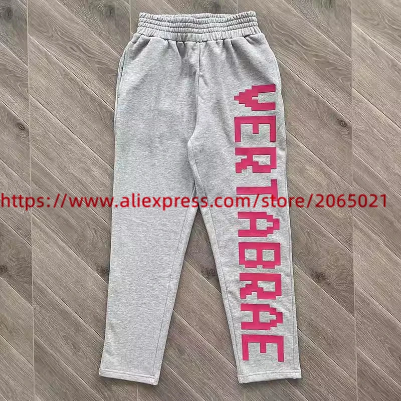Puff print Vertabrae Letters Sweatpants Men Women 1:1 Best Quality Jogger Drawstring Pants