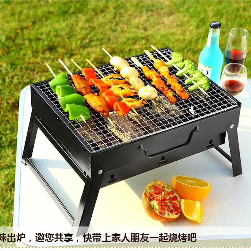 vocaal periode nogmaals Opvouwbare bbq grill outdoor camping oven bbq tafel draagbare grill  houtskoolgrill barbecue gietijzer brazier home houtskool bassin| | -  AliExpress