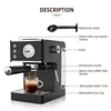 Italian Semi-Automatic Coffee Maker Household Concentrated Steam Frothing 20Bar 1.2L Desktop Espresso Machine With Pressure Gage 2