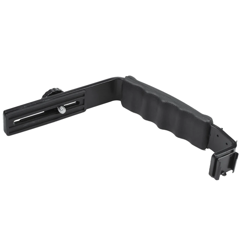 New-2X Photo Flash Video Camera Grip Handle L Handle With 2 Standard Side Hot Shoe Mount The Holder Dslr