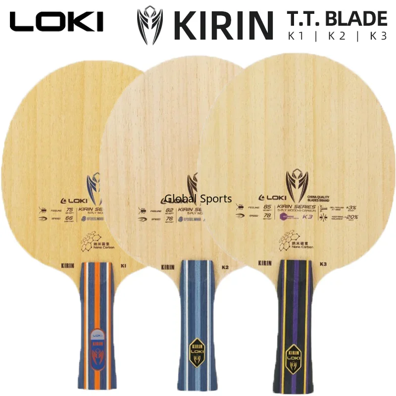 Original LOKI Kirin K1 K2 K3 Table Tennis Blade Offensive Entry Ping Pong Blade 5+2 Layers Base Board FL Grip