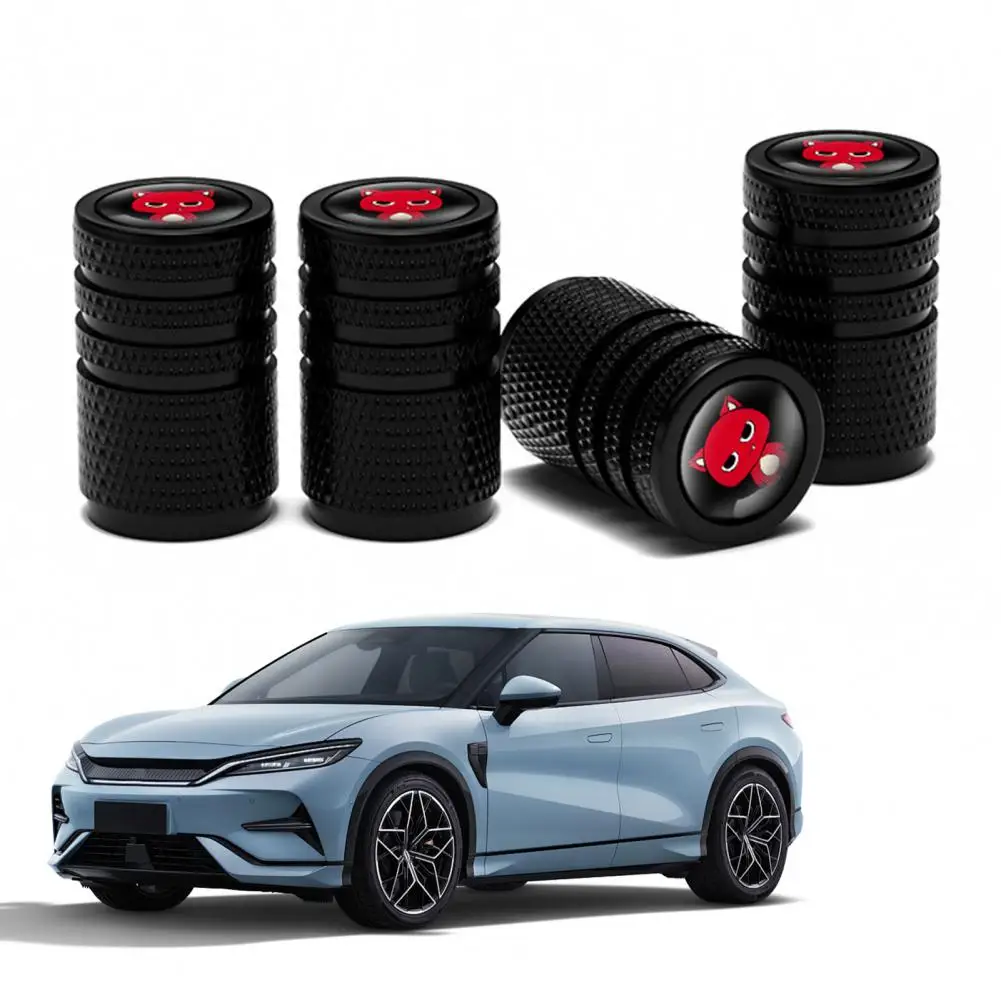 4Pcs Car Tire Valve Stems Caps Knurling Style Tire Valve Cap Vibrant Color Stainless Steel Wheel Stem Air Cap Car Supplies